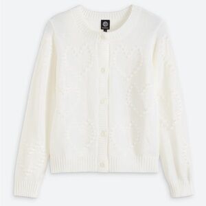 Bobeau Heart Button Front Sweater